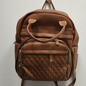 Semlade Tan Diaper Bag Backpack with Matching Coin Purse
